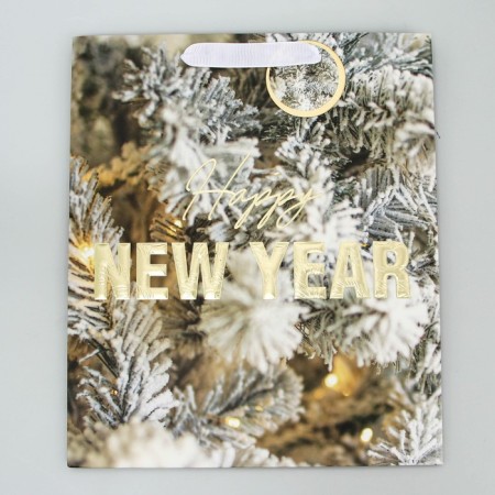 Laminated vertical package, congregation embossing "Happy New Year", Ml 23 x 27 x 11.5 cm, New Year-5