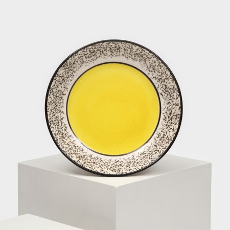 Ceramic Persia plate, deep, 550 ml, 19 cm, yellow, 1 variety, Iran-1