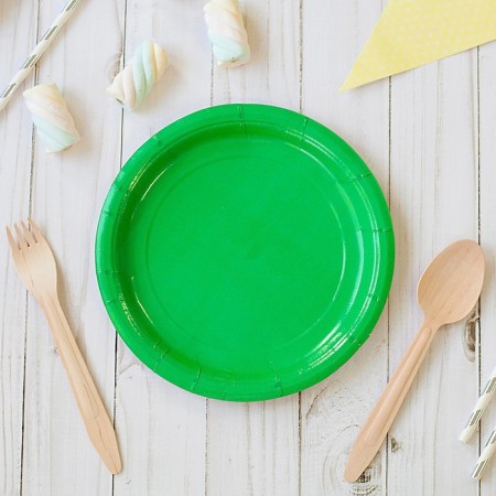 Demolis -plate plate plate plain, green color (18 cm)-1
