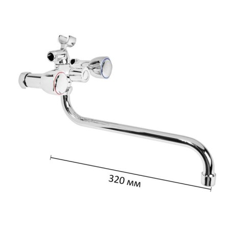 Accoona A7180 bathtub, two -wound, with shower set, brass, chrome-1