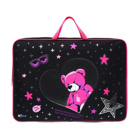 Folder A3 with handles Textile 75 mm 475*345 mm PMD 3-22-4 Girl Bright Bear (braid) foul 72964-1