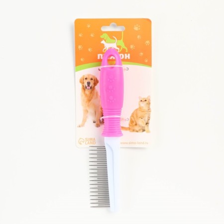 Comfort comb with pointed teeth of different lengths, non -slip pen, 21 x 4 cm, roses.-4