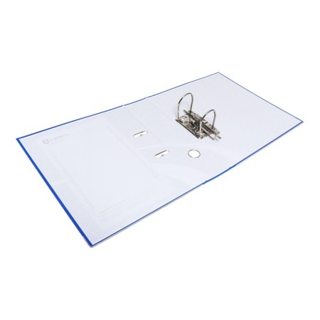 A4, 75 mm registrar, calligrata, PVC, embossing "Len", metal edging, pocket for a spine, collected, blue, mix-6