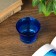 Glass of Glass for 1 candle "Gloss" blue 4.7x6.2x6.2 cm