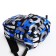 School backpack from textiles on lightning, 3 pockets, blue color