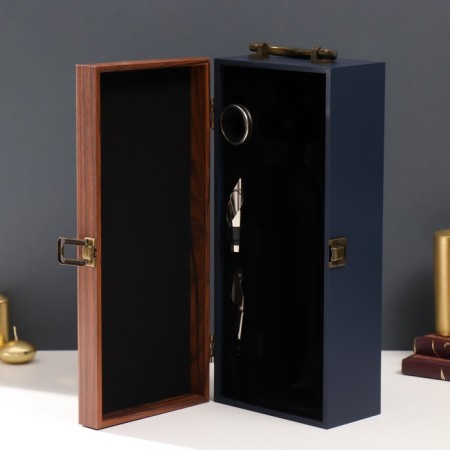 Casket Wood for a bottle "Winel" 3 objects 36.5x15.5x11 cm-3