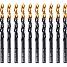 Сверло по металу DENZEL 717216, 6,5 мм, HSS-Tin, Golden Tip, 10 шт.