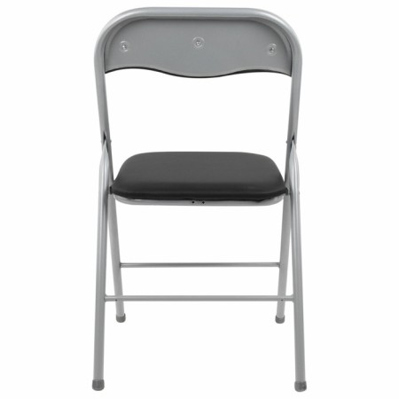 Folding stool Brabix Golf CF-007, silver frame, leatherette, black-3