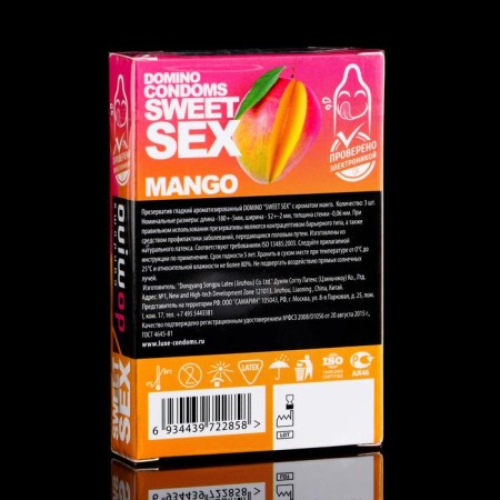 Domino Sweet Sex Mango condoms, 3 pcs.-1