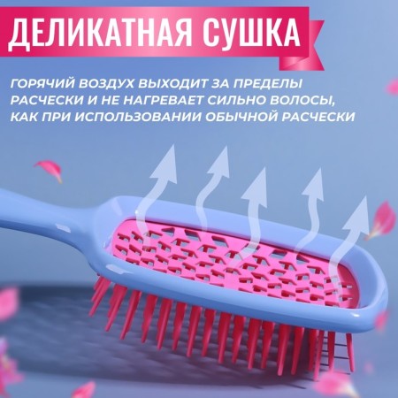 The comb is massage, wide, ventilated, 8.5 × 20.5 cm, PVC box, blue/pink color-1