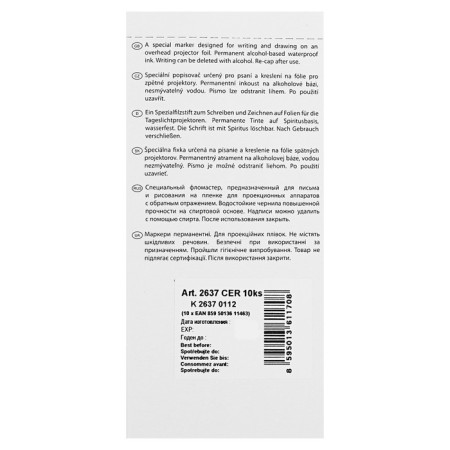 Marker for OHP permanent 2.5 mm, line 1.0 mm, centropen 2637m, black color-2