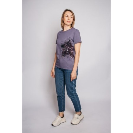 Women's T -shirt Let’s Go "Star", size 52, graphite color-1