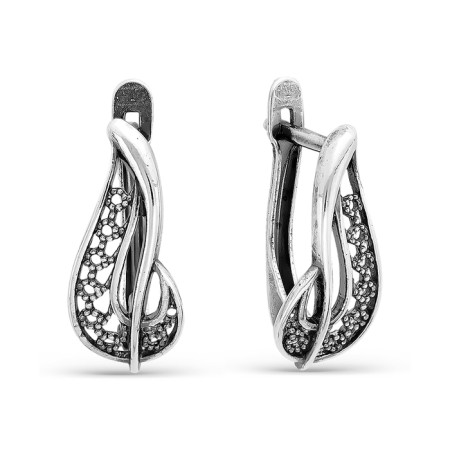 Earrings "Lumen", echoing with oxidation