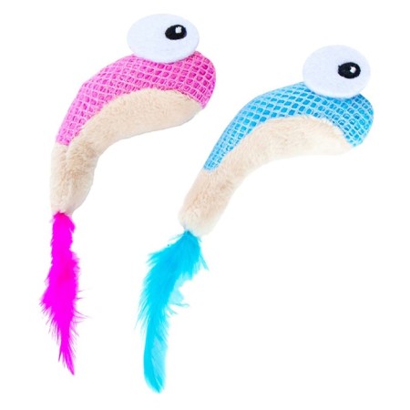 Toy PetStages dental "shrimp" for cats, with cat mint, 2 pcs, 7 cm