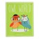 Notebook of 48 sheets in the Cute Owls cage, covered cardboard, matte lamination Soft Touch, mix