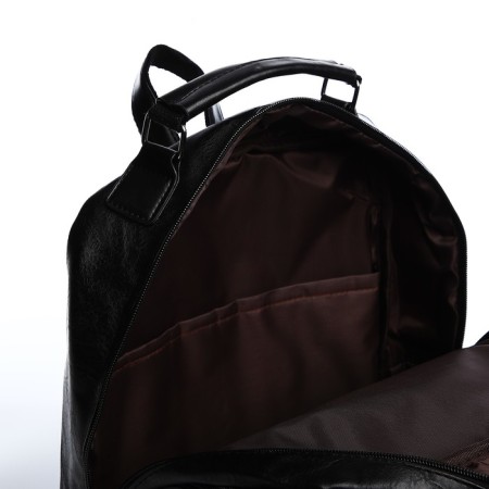 Male backpack on a zipper, 4 outer pockets, black color-3