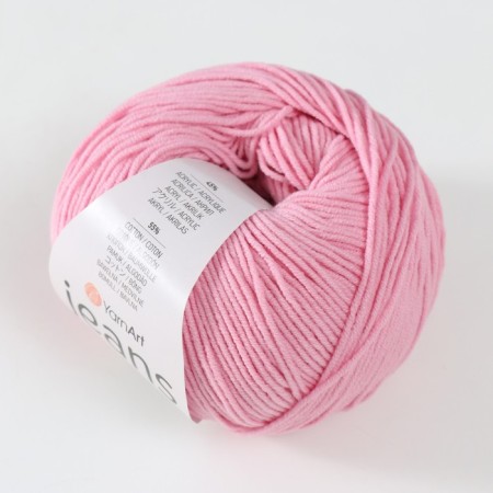 Yarn "Jeans" 55% cotton, 45% acrylic 160m/50g (36 St. Pink)-2
