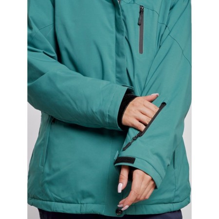 Ski jacket female winter, size 58, green color-5
