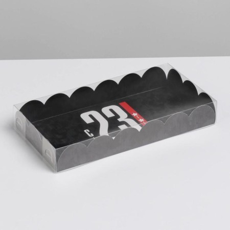 Bearbox, confectionery packaging with PVC lid, February 23, 10.5 x 21 x 3 cm