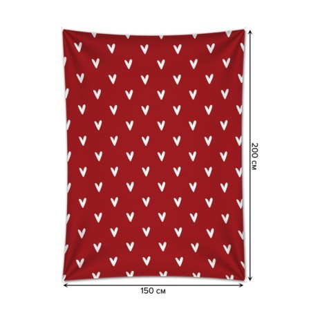 Decorative panel with photo printing "White hearts", vertical, size 150x200 cm-1
