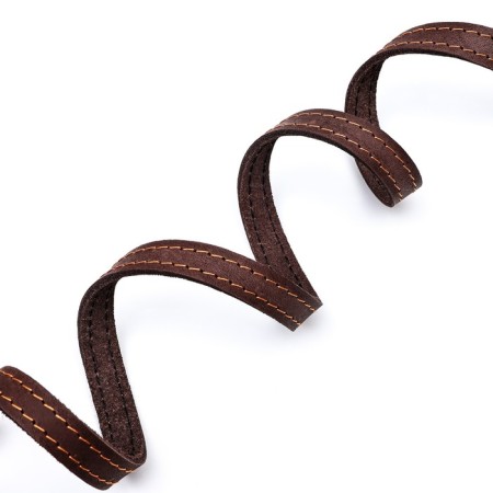 Leather leather single -layer long, 2 m x 1.6 cm, brown-3