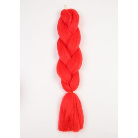 Zumba Kanecalon is monophonic, corrugated, 60 cm, 100 g, bright red color-4