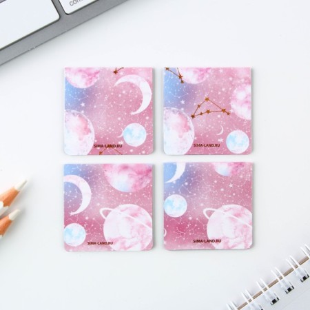 Magnetic bookmarks in a postcard, 4 pcs "Universe"-3