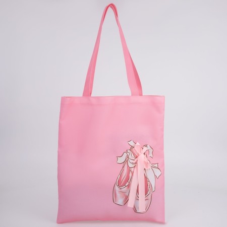 Shoper "Poins", 35 x 0.5 x 40 cm, with tape, pink color-3