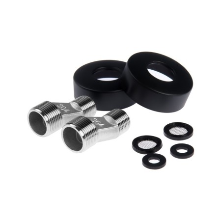 ACCOONA A63125F bath mixer, single -leaf, pour 181 mm, shower set, black-6