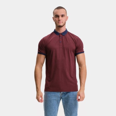 T -shirt male polo, burgundy color, size 52 (2xl)