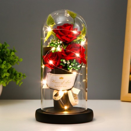 Nightnik Sobe "Bouquet of Red Roses" LED from batteries 3haaa 11x11x22 cm Risalux