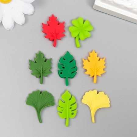 Decor for creativity plastic "leaves" set of 8 pcs 2.8x2.5; 3.1x1.7; 3x2; 2.7x2 cm