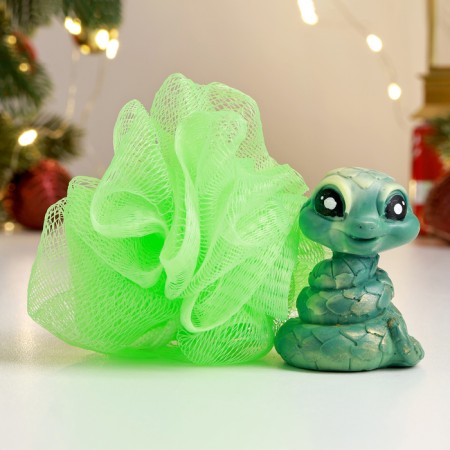 New Year. Symbol 2025. A set in the canvas "Tale" Snake soap + washcloth-1