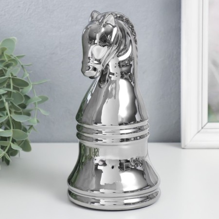Souvenir Ceramics "Chess Figure. Horse" silver 20.5x10x10 cm