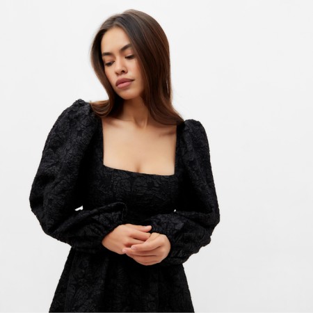 Women's dress with a bow Mist, p. L, black-6