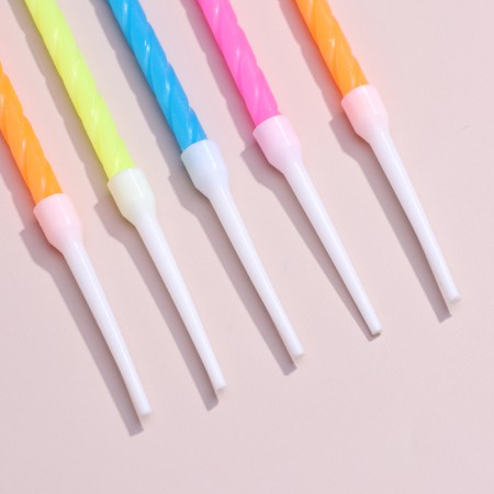 Candles for the cake "Neon", 10 pcs, multi -colored, 14 cm-3