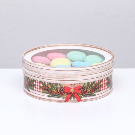 Box for Makarun Tubus with the Fluffy New Year window 21 x 21 x 7 cm-3