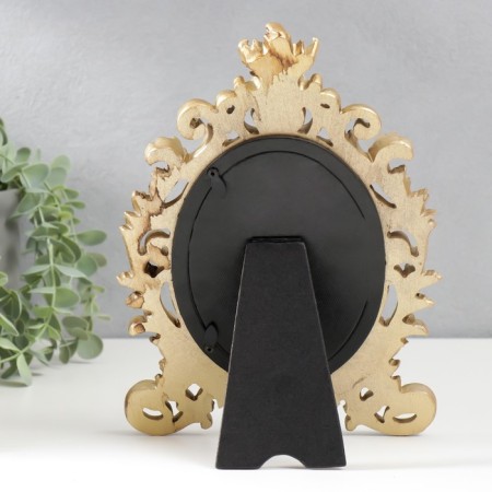 Photo frame Polystone 10x15 cm oval "Naples" aged gold 28x19 cm-3