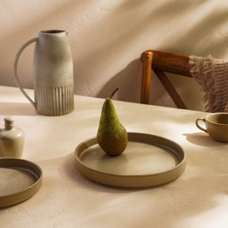 Porcelain dining plot Sl Home "Sandy Breeze", D = 26 cm, beige color-4