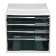 File-cabinet 4-sectoral Istanm, white case, black trays