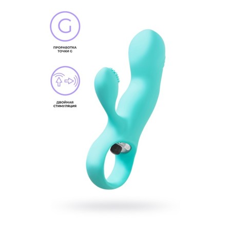 Willy Eromantica double stimulation vibrator, 12 cm, silicone, mint color