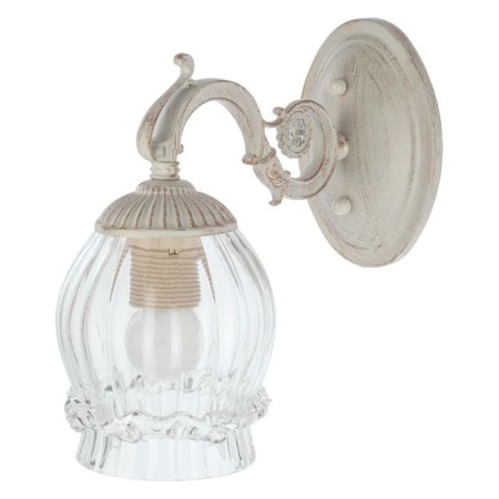 Sconces classic glass "Transparency", 1 lamp 60W E27, white base 24x12x26 cm