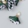Decor Textile "Flower 2 colors with pearls. Coniferous and white" set 6 pcs 3 cm