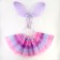 Carnival set "Butterfly" 2 items: skirt, wings. Rainbow color with sparkles