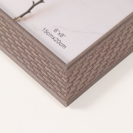 Photo frame plastic 15x20 cm "Basket weaving" beige 18.4x23.4 cm-2