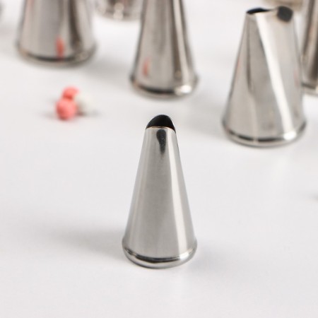 Set of pastry nozzles, d = 2 cm, 24 pcs, in the case, mix nozzles-2
