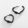 Earrings with rhinestones Xuping knot, black color