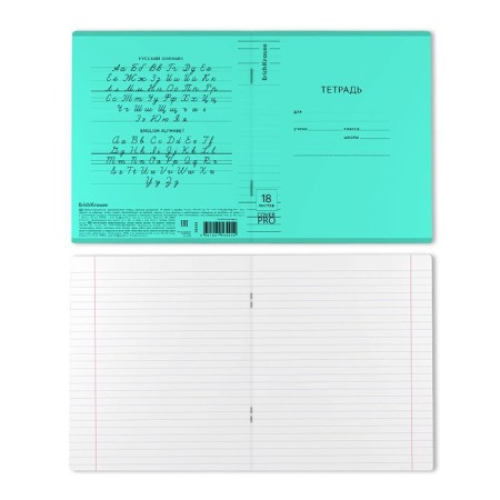 Notebook of 18 sheets in the Erichkrause line CoverPro "Vivid", plastic cover, offset unit, turquoise-1