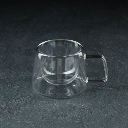 Glass mug with double walls "Duo", 200 ml, 10 × 7.5 cm-1