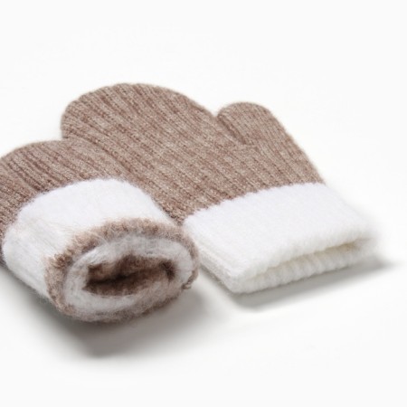 Baby mittens minku, brown color, 15 cm-2